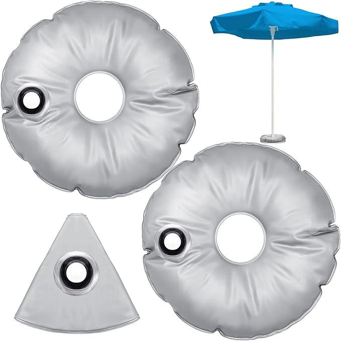 Tondiamo 2 Pcs 20.87 Inch Water Umbrella Weight Bags Flags for Base Stand Outdoor Collapsible Portable Sunshade Base Holder Bags for Beach up to 26.5 lb Water, 20.87 Inches in Outer Diameter