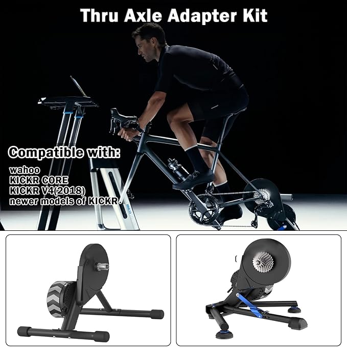 KICKR Thru Axle Adapter Kit Compatible with Wahoo KICKR CORE and KICKR V4 and Newer Models KICKR Thru Axle Kit, Stainless Steel Kit for Enhanced Durability