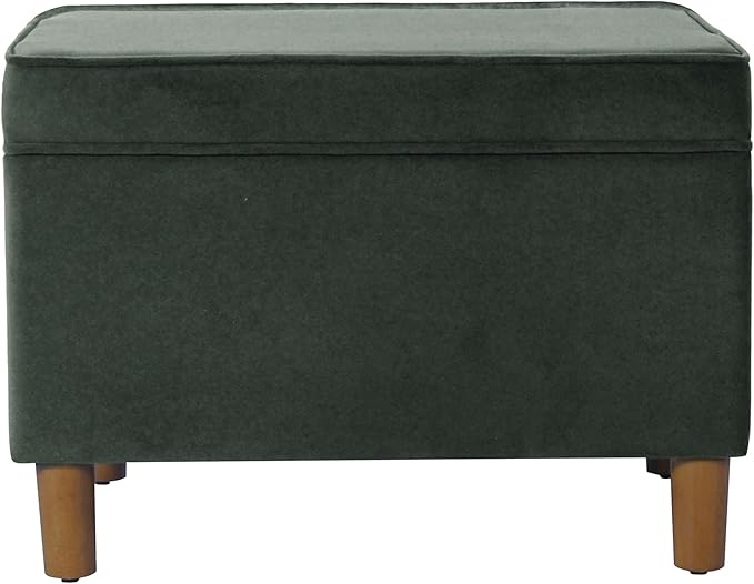Home Decor | Dinah Collection Modern Storage Ottoman | Ottoman with Storage for Living Room & Bedroom(Loden Green Velvet)