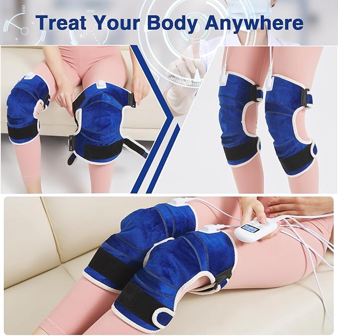 AOKESTE Knee Heating Pad for Pain Relief,Heating Pad for Knee for Aching,Heated Brace for Joint Pain, Soreness Swelling,Auto Shut Off,86℉~158℉ Adjustable Temp