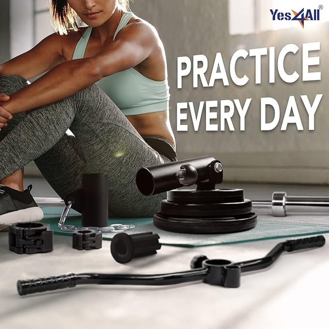 Yes4All T-Bar Row Plate Post Insert Landmine Attachment – Fit 1" & 2” Olympic Bars – Full 360° Swivel & Easy to Install