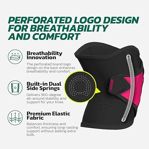 aoFIT Knee Brace for Men Women Knee Pain Meniscus Tear Arthritis Patella Dislocation Best Osteoarthritis Adjustable Compression with Memory Stabilizers for ACL MCL Breathable for Injury Recovery 4XL