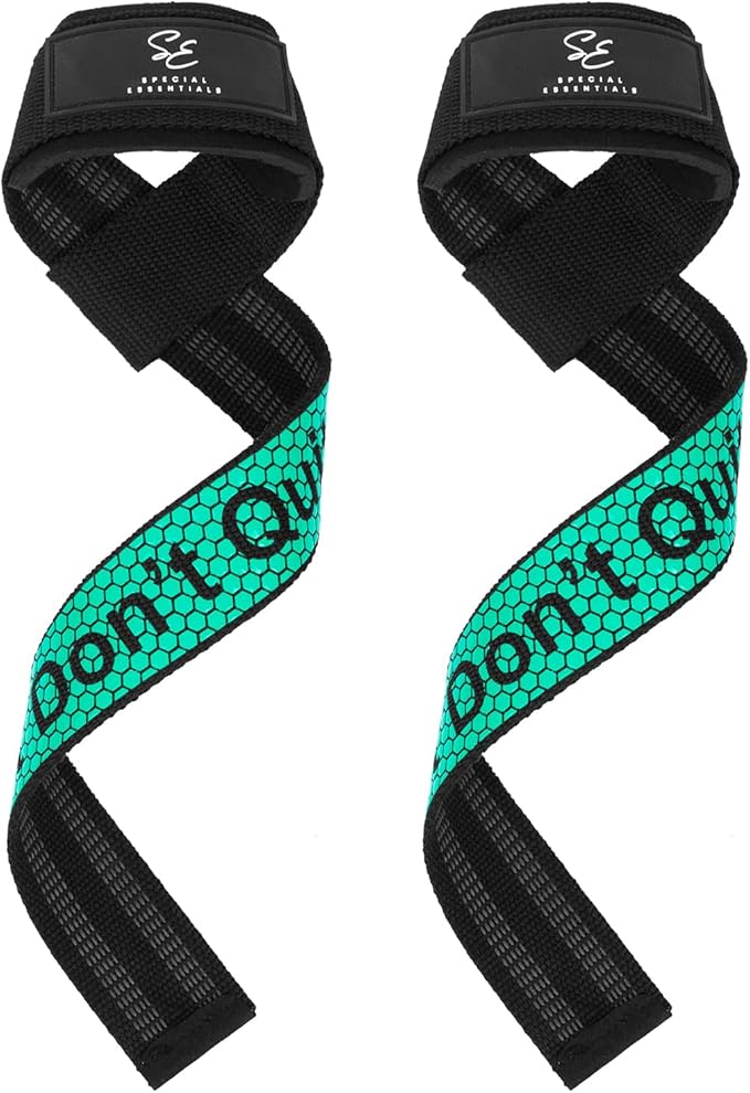 Special Essentials 2 Pack of Wrist Straps for Weightlifting - Two-Sided Anti Slip Silicone Grip & Padded Neoprene - Durable Gym Lifting Straps for Men and Women for Bodybuilding & Powerlifting