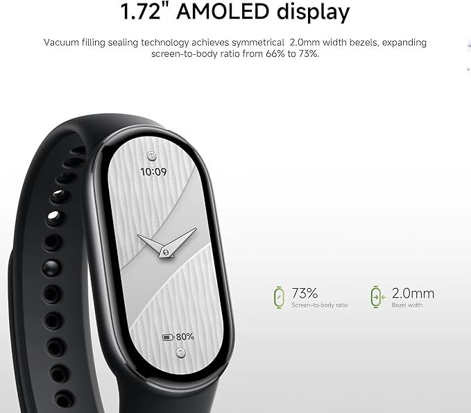XIAOMI Mi Smart Watch Band 10, 5ATM Waterproof Fitness Step Tracker Sports Digital Smart Watch Health Band for Men Women, 1.72" AMOLED Display, 150+ Sports Modes 24/7 Sleep Monitor (Mystic Rose)