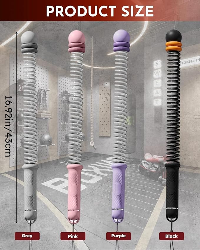 Ropeless Cordless Portable Battle Ropes for Home Gym,Adjustable Weight Z-Rope,Workout Equipment Weighted,Exercise Strength Training,No Endless Jump Rooes,Fitness Working Flex Springs Sticks(Pink)