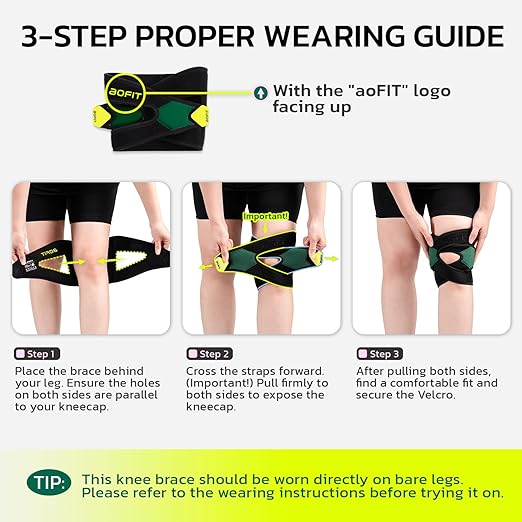 aoFIT Knee Brace for Men Women Knee Pain Meniscus Tear Arthritis Patella Dislocation Best Osteoarthritis Adjustable Compression with Memory Stabilizers for ACL MCL Breathable for Injury Recovery 3XL