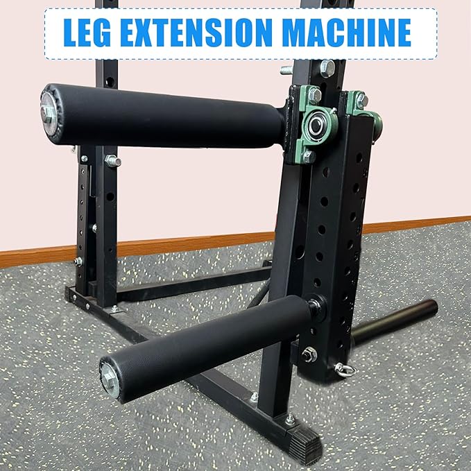 BLUSLM Power Rack Mounted Leg Extension & Curl Machine for Home Gym Equipment, Adjustable Leg Press Attachment for Lower Body Muscle Training