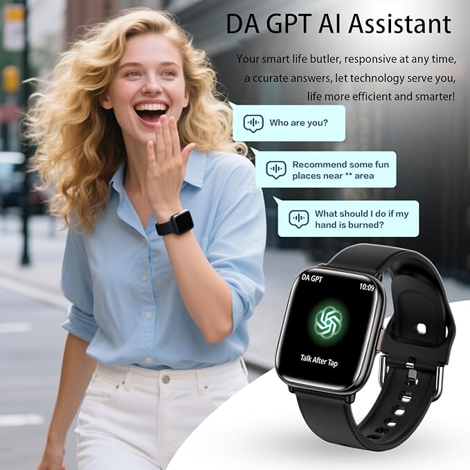 Smartwatch for Women, 1.75" AMOLED Smart Watch with Bluetooth Call (Make/Answer), AI Da GPT, Fitness Tracker with BP Heart Rate Monitor, Reloj Inteligente para Mujer for iPhone Android