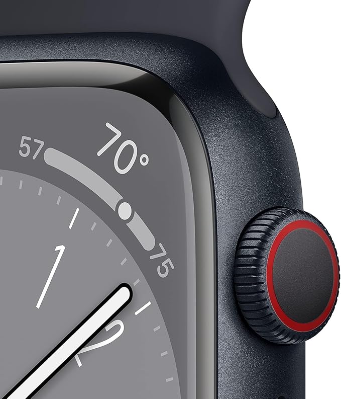 Apple Watch Series 8 [GPS, 41mm] - Midnight Aluminum Case with Midnight Sport Band, M/L (Renewed)