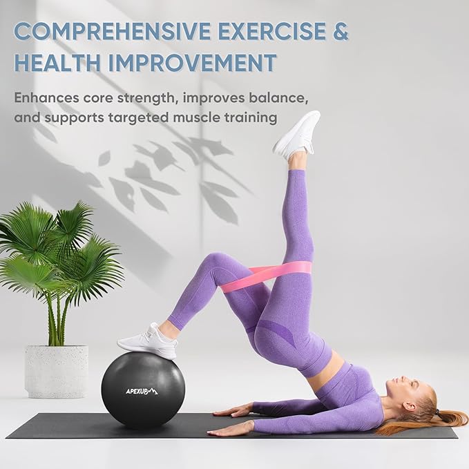 APEXUP 9 Inch Pilates Ball Small Exercise Ball for Yoga, Fitness, Balance, Core Workout, Physical Therapy
