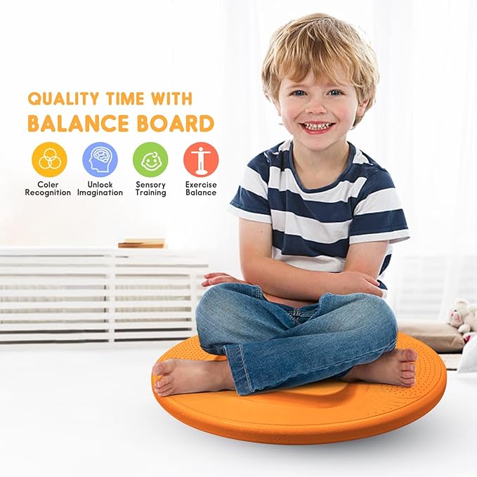 Kids Maze Balance Board - Wobble Trainer for Ski Surf Snowboard, Non-Slip Sensory Rocker Ages 3-12, Core Therapy & Skate Prep