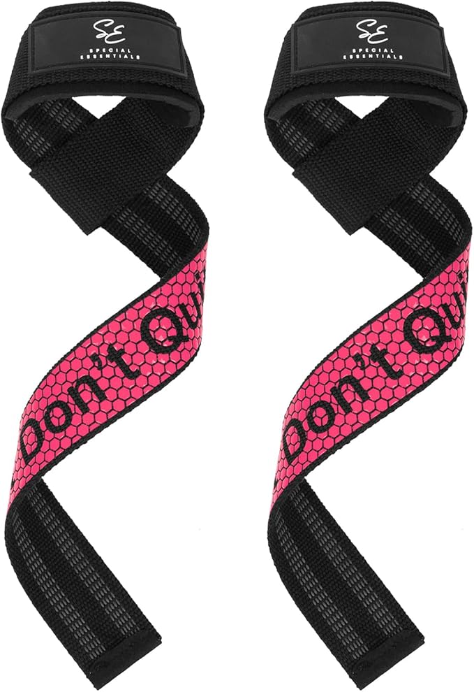 Special Essentials 2 Pack of Wrist Straps for Weightlifting - Two-Sided Anti Slip Silicone Grip & Padded Neoprene - Durable Gym Lifting Straps for Men and Women for Bodybuilding & Powerlifting