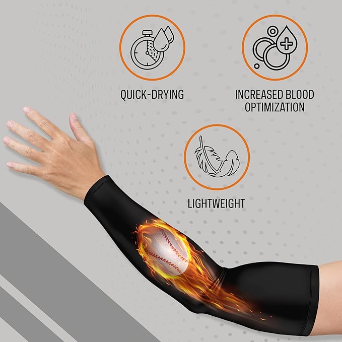 B-Driven Sports Sleeve Pro-Fit - Compression Arm Sleeve for Men & Women - Basketball & Volleyball Arm Sleeve - Single