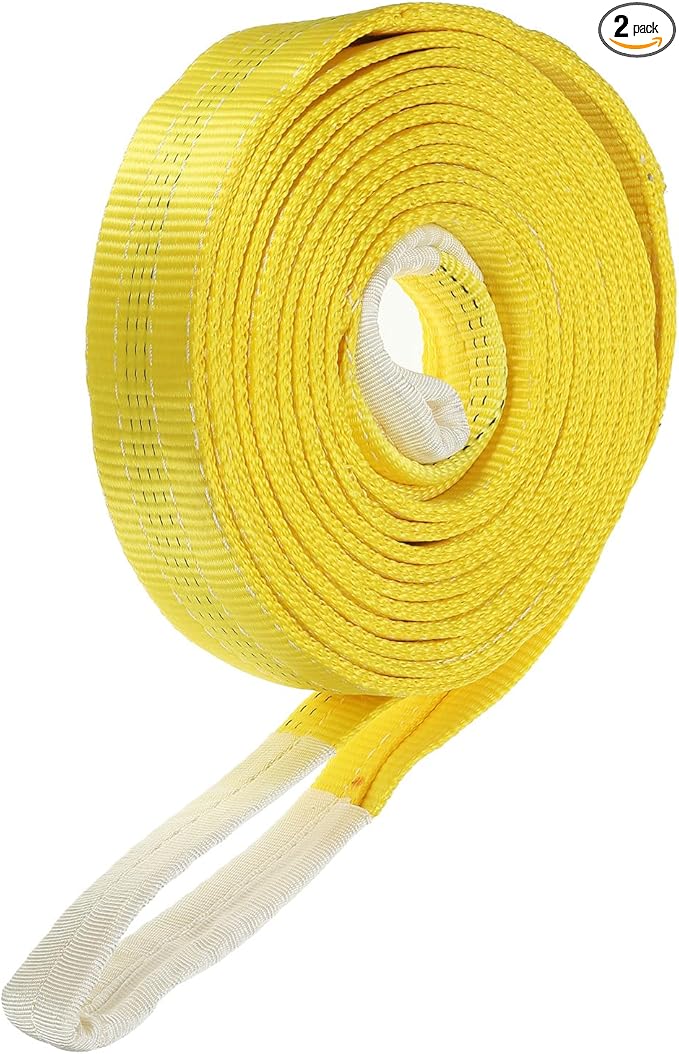 PATIKIL Lifting Slings Straps, 1 Pcs Polyester 26ft Heavy Web Slings Duty Flat Lifting Belts Pull Lifting Straps Slings Mount(6613lbs), Yellow