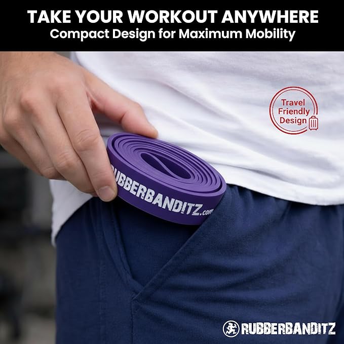 Rubberbanditz Extra Thick Booty Bands - for Glutes and Legs Workouts - Includes eGuide for Women - Mini Loop Exercise Band Engages HIPS, Thighs, Butt, and Abs - 5 Mini Resistance Band Sizes 5-100 lbs