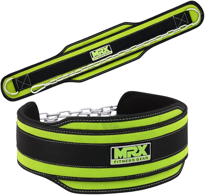 MRX Weight Lifting Belt DIPPING BELTS with Metal Chain Exercise & Fitness