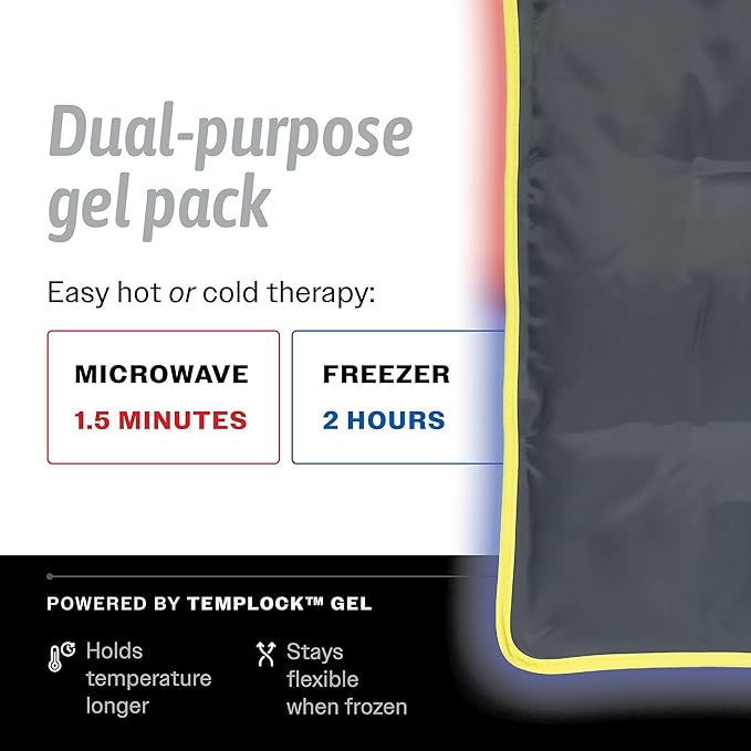 Hot & Cold Reusable Gel Packs (Medium, 2 Pack) Flexible Soft Compress - Ice & Heat Therapy for Injuries, Back, Shoulder, Hip, Knee, Joint Pain, Swelling, Bruises, Post Surgery - Sport Temp