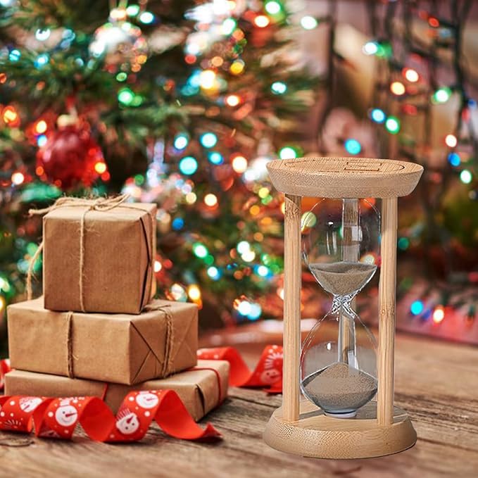 Wood Sand Timer,2 Minute Hourglass,Brown Sandglass 2 Min,Mini Sand Watch,Reloj de Arena 2 Minuto for Toothbrush Timer,Cooking,Baking,Game, Gift