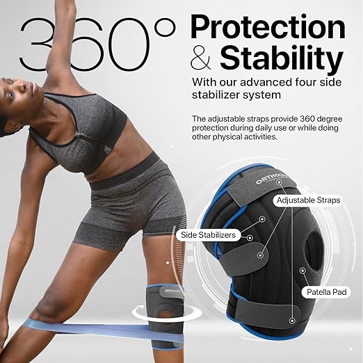 Knee Brace for Women and Men – Knee Compression Sleeve for Meniscus Tear, ACL, Arthritis Pain Relief, Patella Pad & Side Stabilizers – Please Check How To Size Video (Blue, Small)