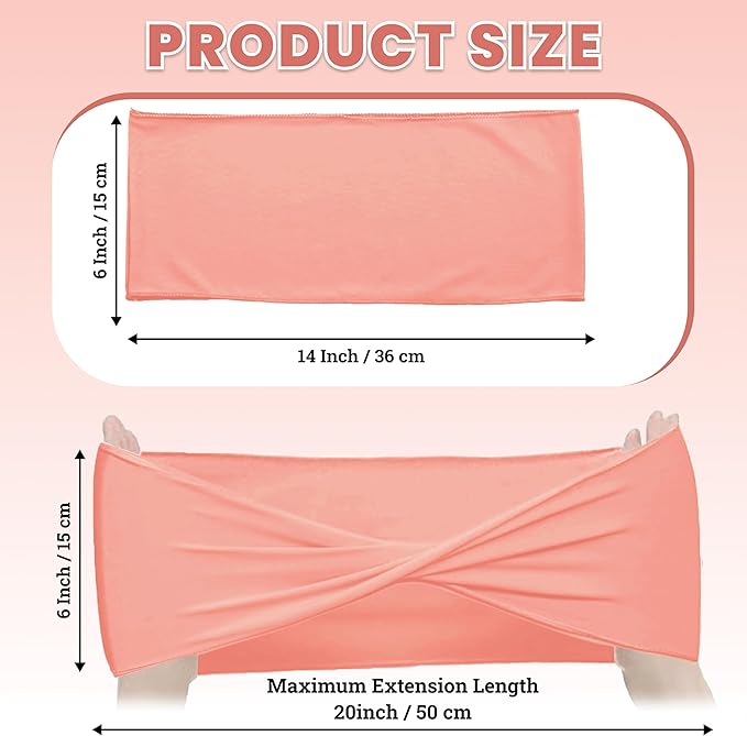 VDS Pack of 10 PCS | Peach | Spandex Chair Sashes Bows Without Buckle | Stretch Elastic Banquet Universal Folding Chair Band Tie with for Wedding Party Conference Celebration Event Decoration