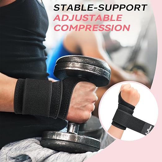 Wrist Brace for Carpal Tunnel 2 Pack Right Left Hand, Wrist Support Wraps for Women Men, Adjustable Wrist Brace for Day Night Support, Tendonitis, Arthritis, Weightlifting, Sports, Nude&Black