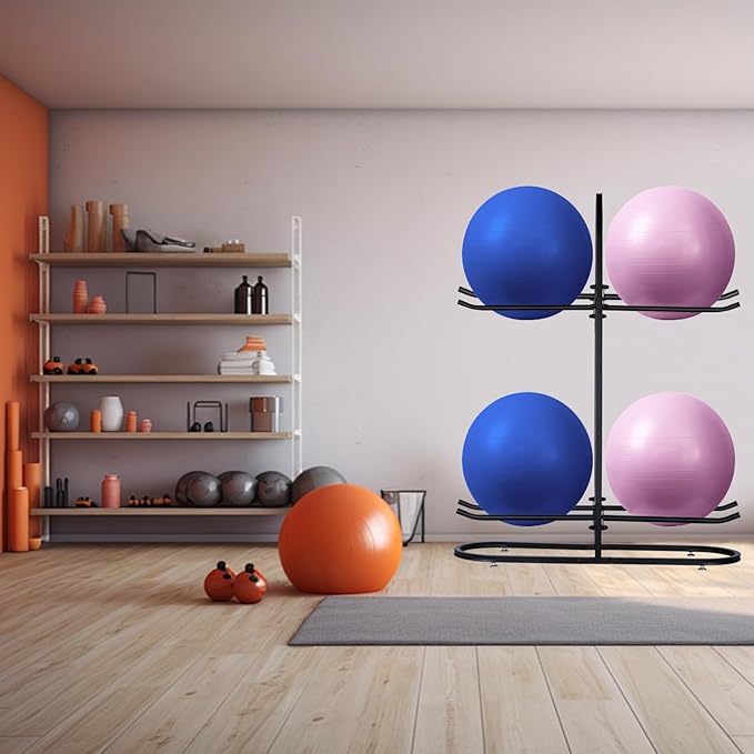 Stabilising Ball Rack,Exercise Ball Holder,Medicine Ball Rack and Yoga Ball Storage Suitable for Stability Ball,Yoga Mats Home Gym and Commercial Gym