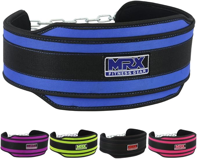 MRX Weight Lifting Belt DIPPING BELTS with Metal Chain Exercise & Fitness