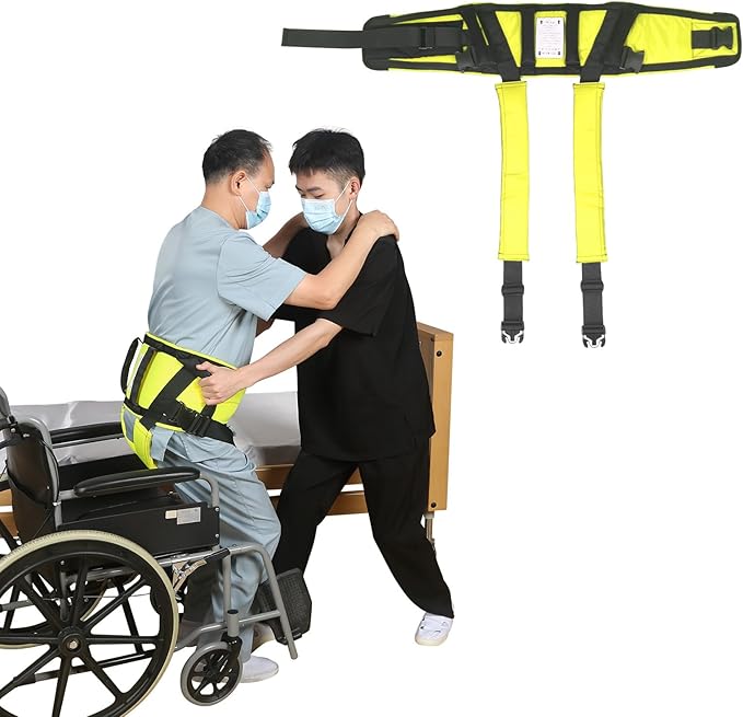 EZ Assistive Gait Belt with Padded Handles & Leg Straps for Seniors, Medical Gate Belt Transfer Belts with Buckle for Elderly Walking (Medium)