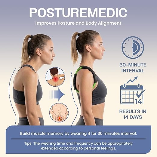 PRIMEKINETIX PostureMedic Dynamic Posture Corrector - Active Resistance Training System for Back Strengthening & Shoulder Alignment - Stretches Chest, Strengthens Upper Back - Doctor Recommended for Lasting Posture Improvement - XL