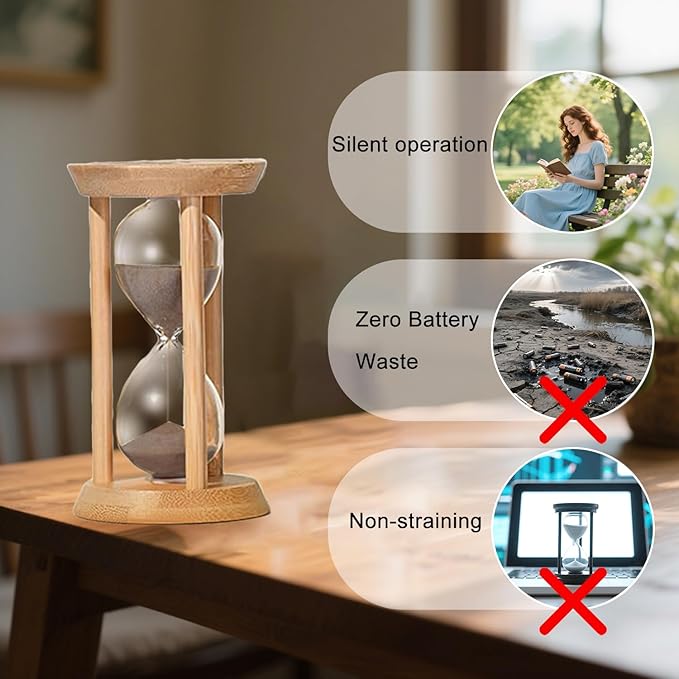 Wood Sand Timer,2 Minute Hourglass,Brown Sandglass 2 Min,Mini Sand Watch,Reloj de Arena 2 Minuto for Toothbrush Timer,Cooking,Baking,Game, Gift