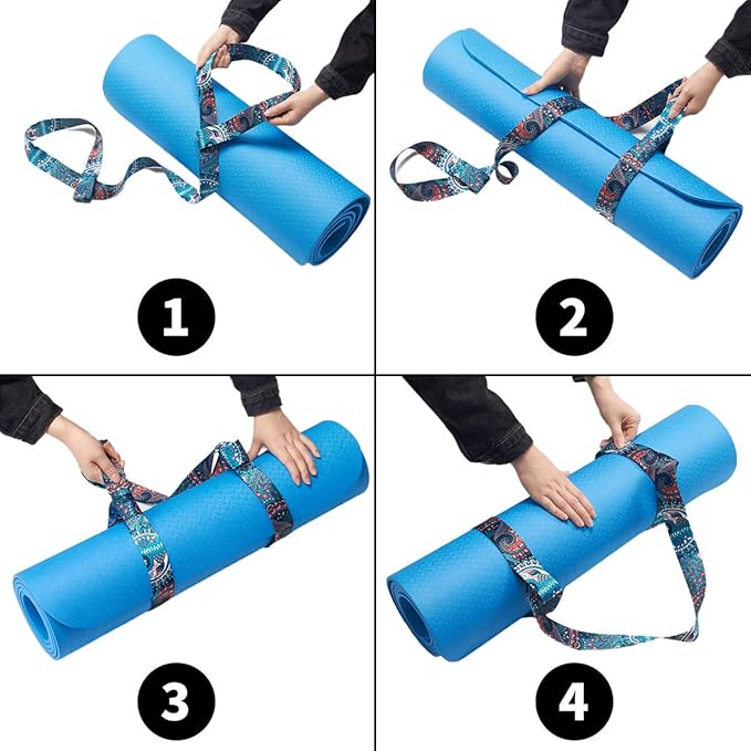 ZOOEASS Yoga Mat Strap, Adjustable Durable Yoga Mat Carrier & Stretching Strap, Multiple Color Choices