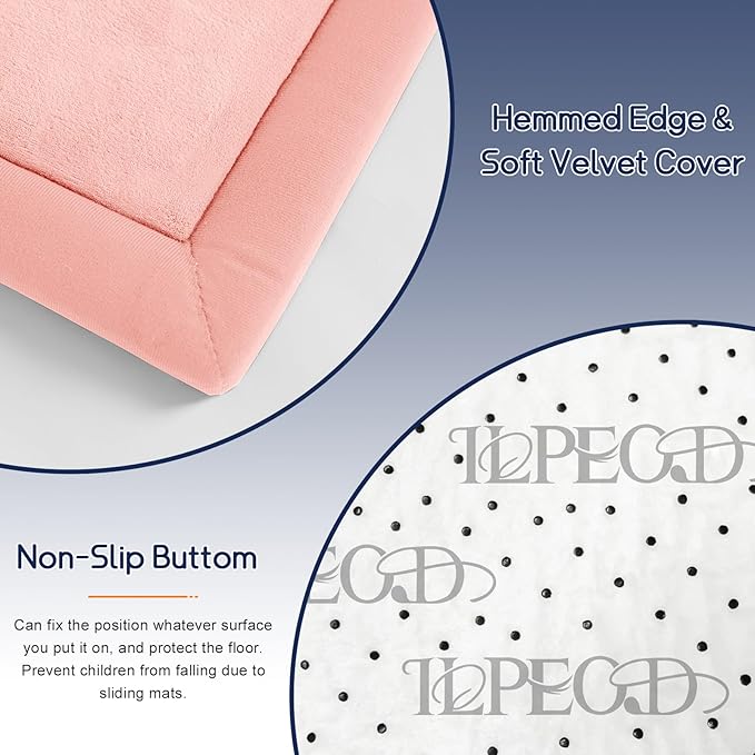Baby Play Mat for Floor Nursery Rug Muscle Mat Area Rug Playroom Rug 50"x50" Playpen Mat Memory Foam 1.3" Thick Crawling Mat For Babies,Toddlers, Infants, Kids,Light Pink
