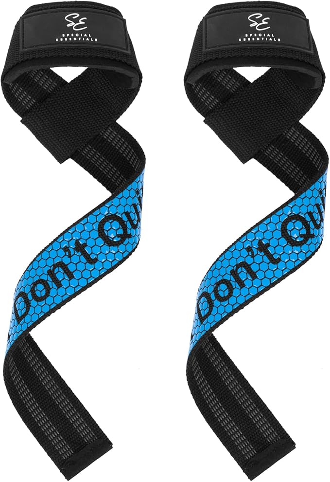Special Essentials 2 Pack of Wrist Straps for Weightlifting - Two-Sided Anti Slip Silicone Grip & Padded Neoprene - Durable Gym Lifting Straps for Men and Women for Bodybuilding & Powerlifting