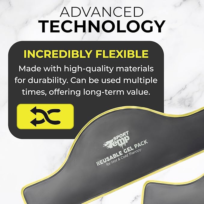 Hot & Cold Reusable Gel Pack Wrap for Neck/Shoulder/Back Pain Relief - Flexible Soft Compress - Ice & Heat Therapy for Rotator Cuff, Cervical, Pain, Swelling, Injuries and Surgery - Sport Temp