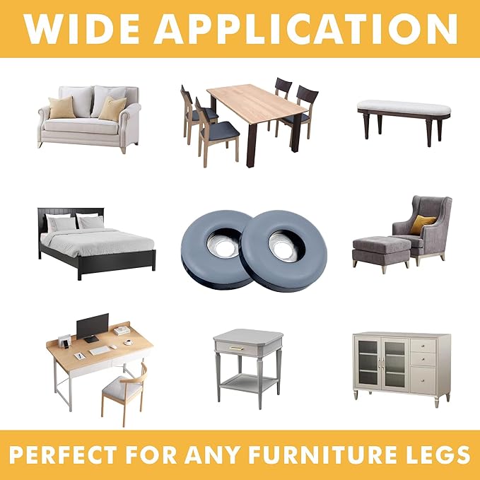 20PCS 3/4" Furniture Sliders, Chair Leg Floor Protectors for Carpeted & Hardwood Floors, Furniture Pads Protectors for Wooden Furniture Feet Legs, Table Sofa Cabinet