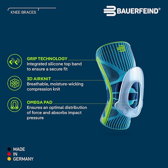 Bauerfeind Sports Knee Support - Knee Brace for Pain Relief and Stabilization - Patellar Knee Pad for Enhanced Support - Targeted Compression - Lightweight & Durable