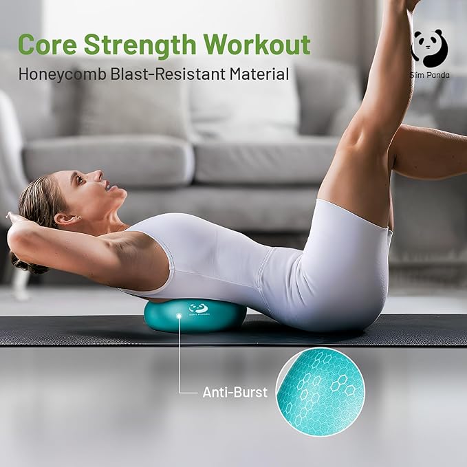 Slim Panda Pilates Ball, 9 Inch Small Exercise Ball, Anti Burst Mini Yoga Ball for Stability, Workout, Barre, Core Strength, Physical Therapy, Balance, Stretching