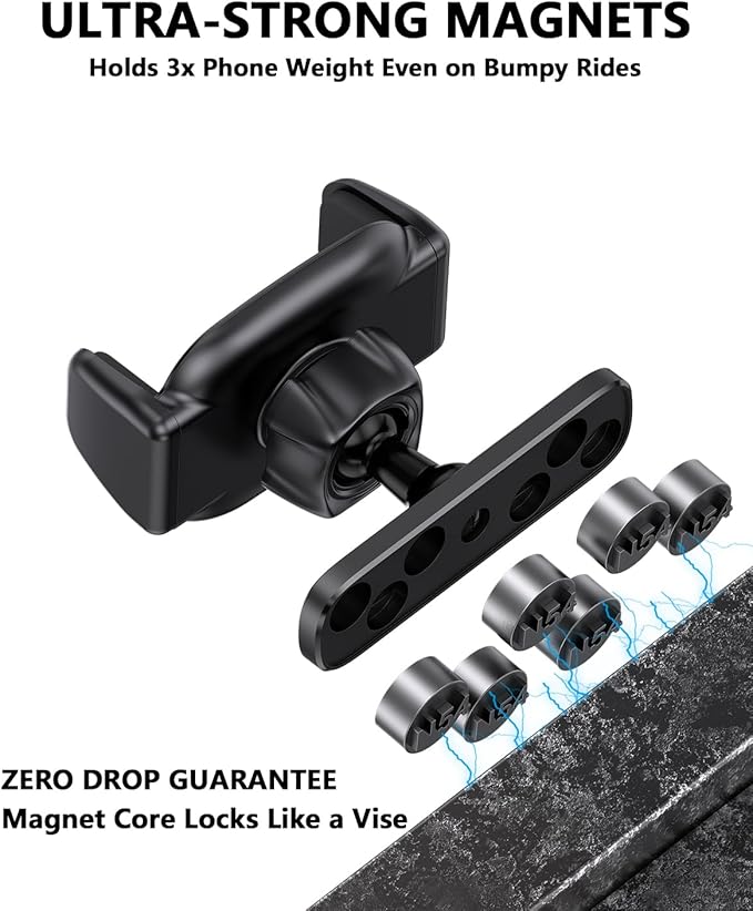 Gym Magnetic Phone Holder, 360° Adjustable Magnetic Phone Mount for Gym Attach to Metal Surface, Fitness Equipment Accessories for HIIT Timers Home Gym and Golf Cart