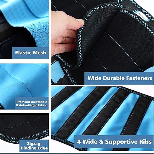 T TIMTAKBO 2.0 Version Lower Back Brace for Pain Relief, Back Brace for Lifting at Work, Back Brace for Herniated Disc and Sciatica, Back Support Belt for Women Men (Blue,L/XL Fit 32"-39")