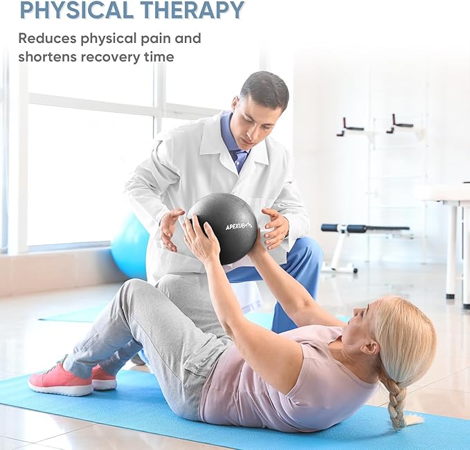 APEXUP 9 Inch Pilates Ball Small Exercise Ball for Yoga, Fitness, Balance, Core Workout, Physical Therapy