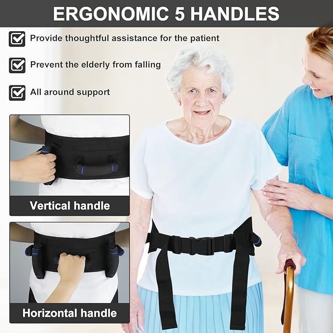 Gait Belts for Seniors, Gate Belts Medical for Elderly, Gait Belt with Handles, Transfer Belt for Elderly and Disabled, Lift Belt for Elderly Adults, Safety Medical Belt for Physical Therapy Handicap