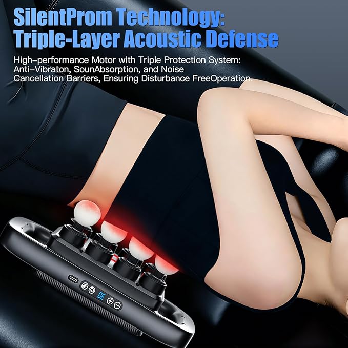 16 Head Massage Gun deep Tissue, Percussion Muscle Massager with 16 Heads, 3 Modes & 30 Intensities,Quiet Handheld Massager for Back Neck Shoulder Legs Muscle Pain Relief