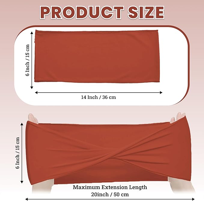 VDS Pack of 125 PCS | Terracotta | Spandex Chair Sashes Bows Without Buckle | Stretch Elastic Banquet Universal Folding Chair Band Tie with for Wedding Party Conference Celebration Event Decoration