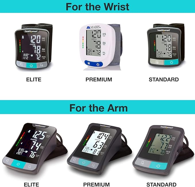 Mabis Digital Premium Wrist Blood Pressure Monitor with Automatic Wrist Cuff that Displays Blood Pressure, Pulse Rate and Irregular Heartbeat, Stores up to 120 Readings (Pack of 48)