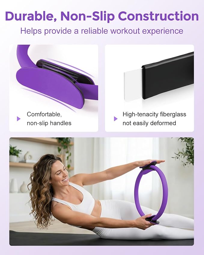 Home Pilates Essentials Kit for Women, Magic Circle Pilates Equipment Ring and Ball Set, Resistance Bands Workout Guide Video for 28 Day Pilates Challenge Starter Kit for Beginners