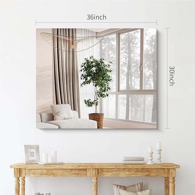 Frameless Mirror, 30x36 inch Rectangle Bathroom Mirror for Wall, Upgraded Shatterproof Vanity Mirror with Polished Edge for Bathroom,Bedroom,Living Room and Entryway