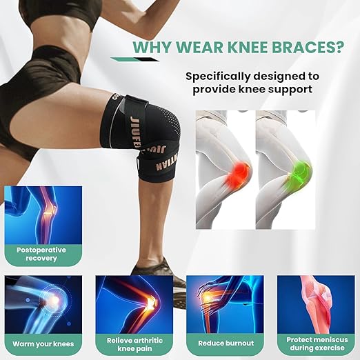 JIUFENTIAN Knee Support for Women and Men with Strap (2pack) Copper Knee Brace for Women Arthritis Pain-Knee Sleeves for Working Out,Running and Knee Pain Relief(2X-Large)