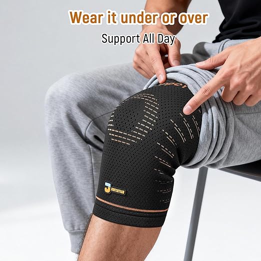 JIUFENTIAN Copper Knee Brace for Women and Men(2 Pack) -knee compression sleeves for Arthritis, Running & Daily Use-Targeted Support for Joint Stability & Pain Relief(Large)