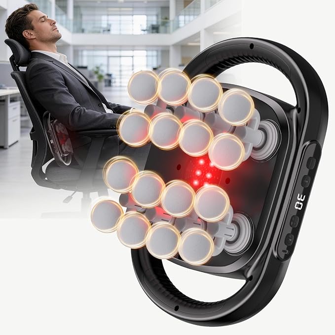 New 16 Head Massage Gun Deep Tissue,Percussion Massager with 10/20/30 Min Timer Settings,Electric Massage Tool 20 Levels & 9 Modes for Back/Shoulder/Hand/Leg/Foot Full Body Muscle Pain Relief