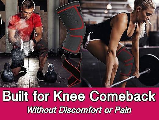 ATHLEDICT Knee Brace Compression Sleeve with Strap for Best Support & Pain Relief for Meniscus Tear, Arthritis, Running, Basketball, MCL, Jogging & Surgery Recovery for Men & Women (XXL)